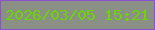 文字の大きさ：1、枠の色：8a53cb、背景の色：8a9086、文字の色：6cd605 無料ブログパーツのブログ時計