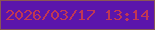 文字の大きさ：1、枠の色：8a5654、背景の色：5b15ab、文字の色：c03754 無料ブログパーツのブログ時計