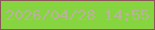 文字の大きさ：2、枠の色：8a565a、背景の色：87d441、文字の色：bab29a 無料ブログパーツのブログ時計