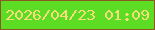 文字の大きさ：4、枠の色：8a5821、背景の色：5ddc24、文字の色：f6de7d 無料ブログパーツのブログ時計