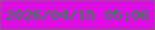 文字の大きさ：4、枠の色：8a5885、背景の色：de0be5、文字の色：0d9a31 無料ブログパーツのブログ時計