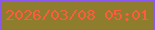 文字の大きさ：2、枠の色：8a58ef、背景の色：8e7d2d、文字の色：fb5d41 無料ブログパーツのブログ時計