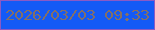文字の大きさ：5、枠の色：8a5ac5、背景の色：145af6、文字の色：836f68 無料ブログパーツのブログ時計