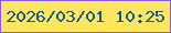 文字の大きさ：2、枠の色：8a5bd2、背景の色：fee75e、文字の色：15588c 無料ブログパーツのブログ時計
