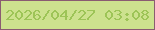 文字の大きさ：3、枠の色：8a5c71、背景の色：cde28e、文字の色：9dc457 無料ブログパーツのブログ時計