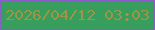 文字の大きさ：4、枠の色：8a5cc8、背景の色：379e5e、文字の色：9f9546 無料ブログパーツのブログ時計