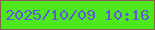 文字の大きさ：1、枠の色：8a5e56、背景の色：4de71b、文字の色：5e58e3 無料ブログパーツのブログ時計