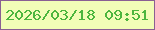 文字の大きさ：4、枠の色：8a5f93、背景の色：f2fdb7、文字の色：4cb63e 無料ブログパーツのブログ時計