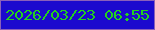 文字の大きさ：3、枠の色：8a60ba、背景の色：1b0ace、文字の色：23d01e 無料ブログパーツのブログ時計