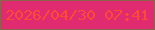 文字の大きさ：3、枠の色：8a654c、背景の色：e12b70、文字の色：fe4935 無料ブログパーツのブログ時計