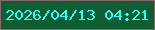 文字の大きさ：4、枠の色：8a666c、背景の色：0d5e32、文字の色：2affff 無料ブログパーツのブログ時計