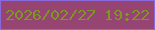 文字の大きさ：2、枠の色：8a69da、背景の色：964471、文字の色：7f9624 無料ブログパーツのブログ時計