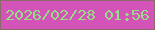 文字の大きさ：2、枠の色：8a6b69、背景の色：d353b8、文字の色：97dd86 無料ブログパーツのブログ時計