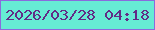文字の大きさ：3、枠の色：8a6bdd、背景の色：66ecd4、文字の色：622c86 無料ブログパーツのブログ時計
