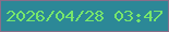 文字の大きさ：1、枠の色：8a6d88、背景の色：2c8897、文字の色：77e66c 無料ブログパーツのブログ時計