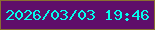 文字の大きさ：1、枠の色：8a6e30、背景の色：5f0e6a、文字の色：02feed 無料ブログパーツのブログ時計
