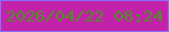 文字の大きさ：5、枠の色：8a6ffe、背景の色：c321aa、文字の色：4b941e 無料ブログパーツのブログ時計