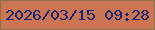 文字の大きさ：1、枠の色：8a7346、背景の色：cc7554、文字の色：182771 無料ブログパーツのブログ時計