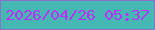 文字の大きさ：5、枠の色：8a73c7、背景の色：45b8b3、文字の色：bc2ffb 無料ブログパーツのブログ時計