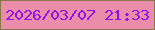 文字の大きさ：1、枠の色：8a7646、背景の色：e98da9、文字の色：920fe9 無料ブログパーツのブログ時計