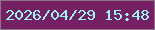 文字の大きさ：2、枠の色：8a7681、背景の色：761f65、文字の色：99f8ef 無料ブログパーツのブログ時計