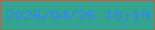 文字の大きさ：2、枠の色：8a775d、背景の色：32a48f、文字の色：3685ed 無料ブログパーツのブログ時計