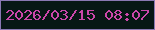 文字の大きさ：4、枠の色：8a78b3、背景の色：071715、文字の色：cc47aa 無料ブログパーツのブログ時計