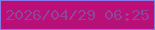 文字の大きさ：2、枠の色：8a79eb、背景の色：b81076、文字の色：90459d 無料ブログパーツのブログ時計