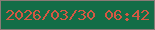 文字の大きさ：3、枠の色：8a7a76、背景の色：136d47、文字の色：d35843 無料ブログパーツのブログ時計