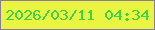 文字の大きさ：1、枠の色：8a7b9c、背景の色：eaf541、文字の色：3cd350 無料ブログパーツのブログ時計