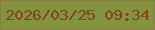 文字の大きさ：1、枠の色：8a7c47、背景の色：85933e、文字の色：81441f 無料ブログパーツのブログ時計