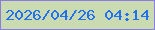 文字の大きさ：5、枠の色：8a7ce1、背景の色：cadbb2、文字の色：2371f3 無料ブログパーツのブログ時計