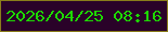 文字の大きさ：3、枠の色：8a7d1a、背景の色：2a0229、文字の色：1dd801 無料ブログパーツのブログ時計