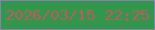 文字の大きさ：2、枠の色：8a7fb2、背景の色：30974d、文字の色：c2595d 無料ブログパーツのブログ時計
