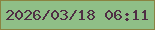 文字の大きさ：4、枠の色：8a8341、背景の色：8fbf87、文字の色：4f2e44 無料ブログパーツのブログ時計