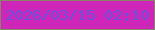 文字の大きさ：1、枠の色：8a836a、背景の色：cf26ba、文字の色：6e52db 無料ブログパーツのブログ時計