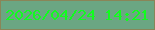 文字の大きさ：1、枠の色：8a8558、背景の色：6ba683、文字の色：11fc1f 無料ブログパーツのブログ時計
