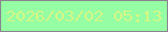 文字の大きさ：5、枠の色：8a858e、背景の色：95fda4、文字の色：d5f784 無料ブログパーツのブログ時計