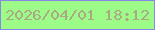 文字の大きさ：4、枠の色：8a87ea、背景の色：9dfc88、文字の色：aaa986 無料ブログパーツのブログ時計