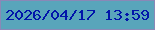 文字の大きさ：2、枠の色：8a88b7、背景の色：59a5bb、文字の色：0114aa 無料ブログパーツのブログ時計