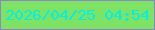 文字の大きさ：4、枠の色：8a88c6、背景の色：7ee265、文字の色：03efe5 無料ブログパーツのブログ時計