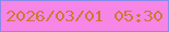 文字の大きさ：3、枠の色：8a8aec、背景の色：f685e6、文字の色：cb7934 無料ブログパーツのブログ時計