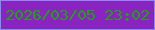 文字の大きさ：2、枠の色：8a8af0、背景の色：8a24c0、文字の色：19a60a 無料ブログパーツのブログ時計