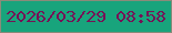 文字の大きさ：2、枠の色：8a8b79、背景の色：18a47c、文字の色：761156 無料ブログパーツのブログ時計