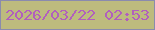 文字の大きさ：1、枠の色：8a8bae、背景の色：bdbb7e、文字の色：b15fbd 無料ブログパーツのブログ時計