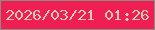 文字の大きさ：3、枠の色：8a8c81、背景の色：ef1f53、文字の色：e2c7b3 無料ブログパーツのブログ時計