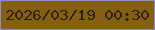 文字の大きさ：3、枠の色：8a8dce、背景の色：856012、文字の色：312115 無料ブログパーツのブログ時計