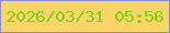 文字の大きさ：4、枠の色：8a8ecf、背景の色：fcd568、文字の色：7cd01d 無料ブログパーツのブログ時計