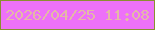 文字の大きさ：4、枠の色：8a8f30、背景の色：ed71f8、文字の色：e4b9a6 無料ブログパーツのブログ時計