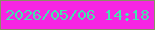 文字の大きさ：3、枠の色：8a8f65、背景の色：f625e3、文字の色：44e5ae 無料ブログパーツのブログ時計